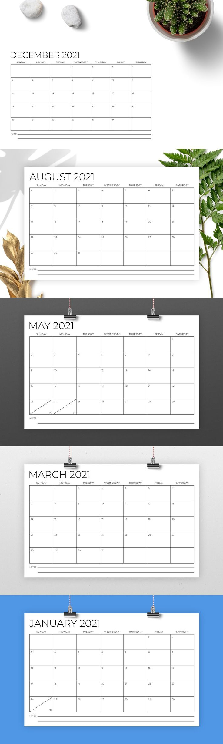 11 X 17 Inch Modern 2021 Calendar Calendar Printables