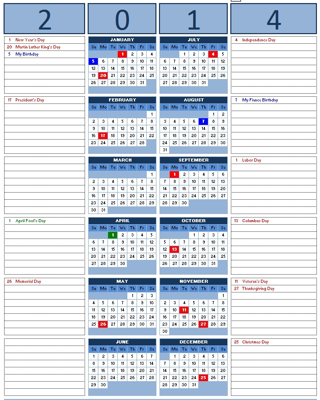 2014 calendar templates microsoft and open office templates 2