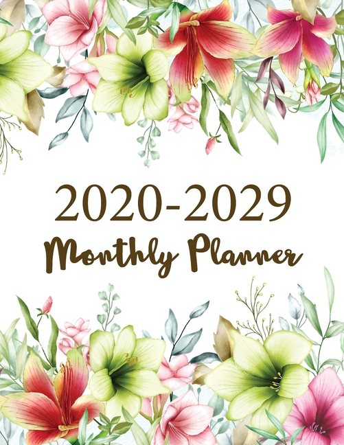 2020 2029 Ten Year Planner Watercolor Flowers Cover