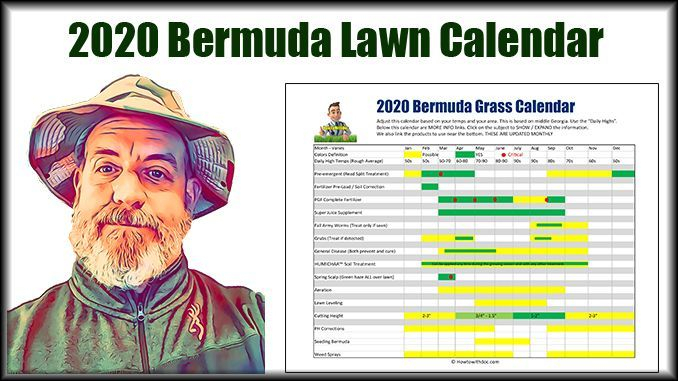 2020 Bermuda Grass Calendar And Lawn Care Schedule