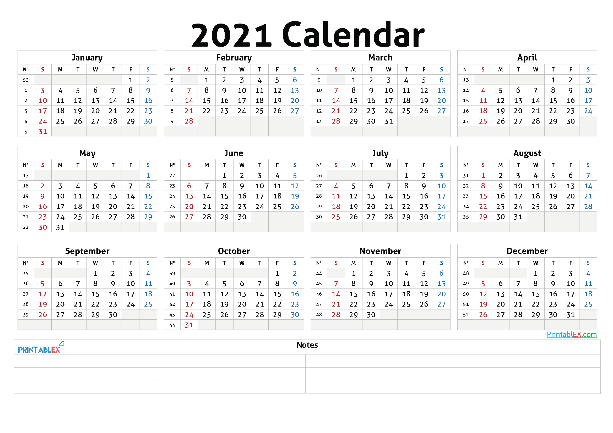 2021 annual calendar printable 21ytw47