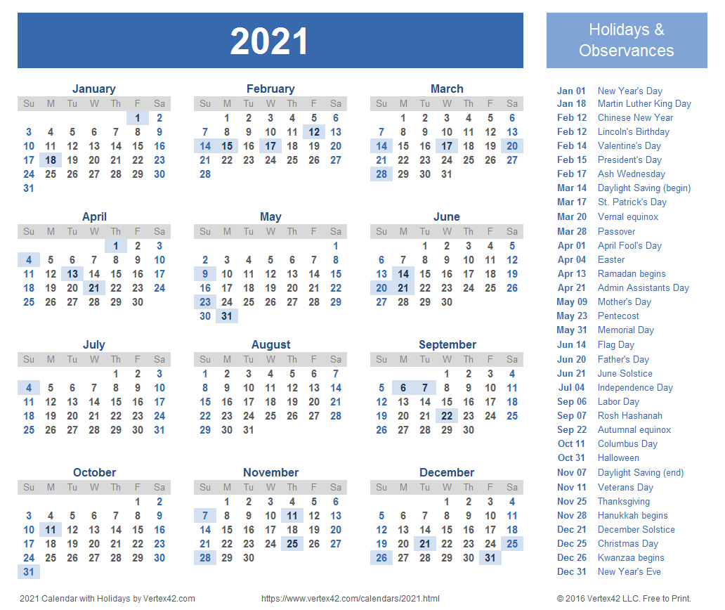 2021 calendar templates and images 1