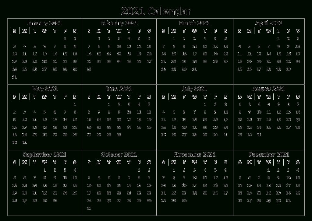 2021 Printable Calendar Yearly Templates Pdf Word Excel