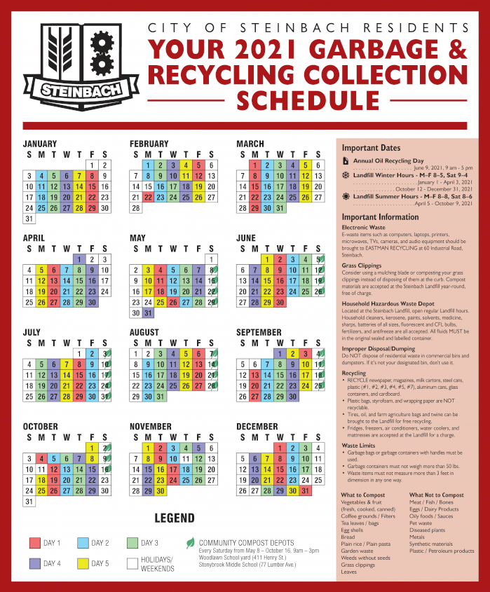 2021 Residential Garbage Recycling Schedule 1