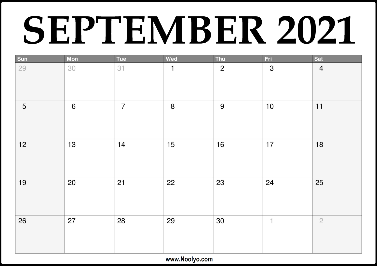 3 Month Calendar 2021 July August September Noolyo