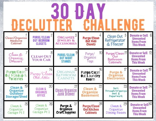 30 Day Declutter Challenge Free Printable Centsable Momma