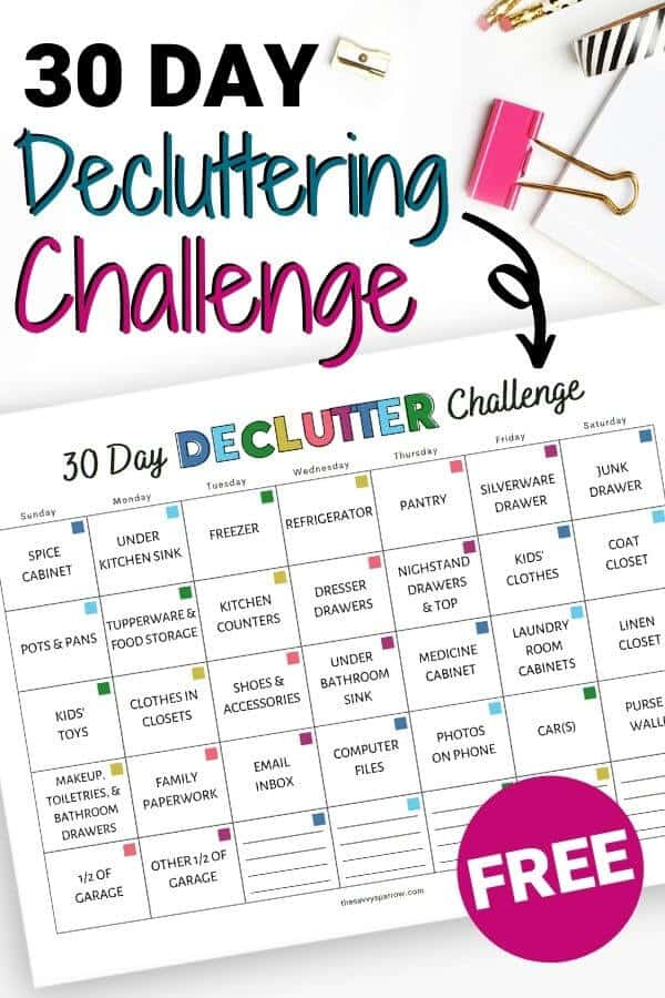 30 Day Decluttering Challenge With Printable Calendar 1