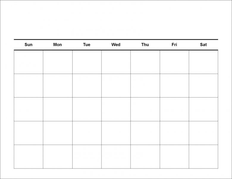 4 Week Calendar Template Blank New Calendar 2016
