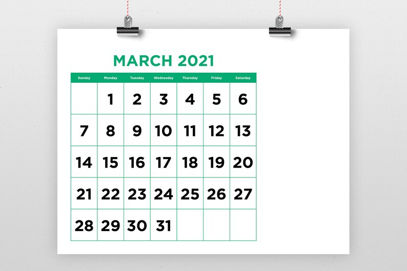 8 5 X 11 8 5 X 8 Inch Color 2021 Calendar Template