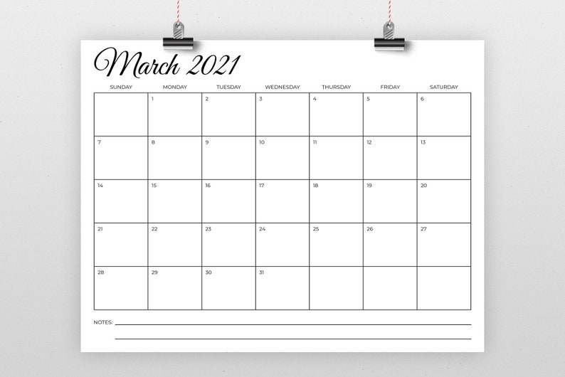 8 5 x 11 inch 2021 calendar template instant download etsy 2