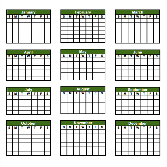 8 Sample Yearly Calendar Templates To Download Sample