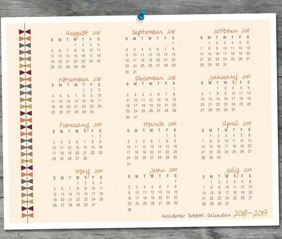 academic school year calendar 2018 2019 printable
