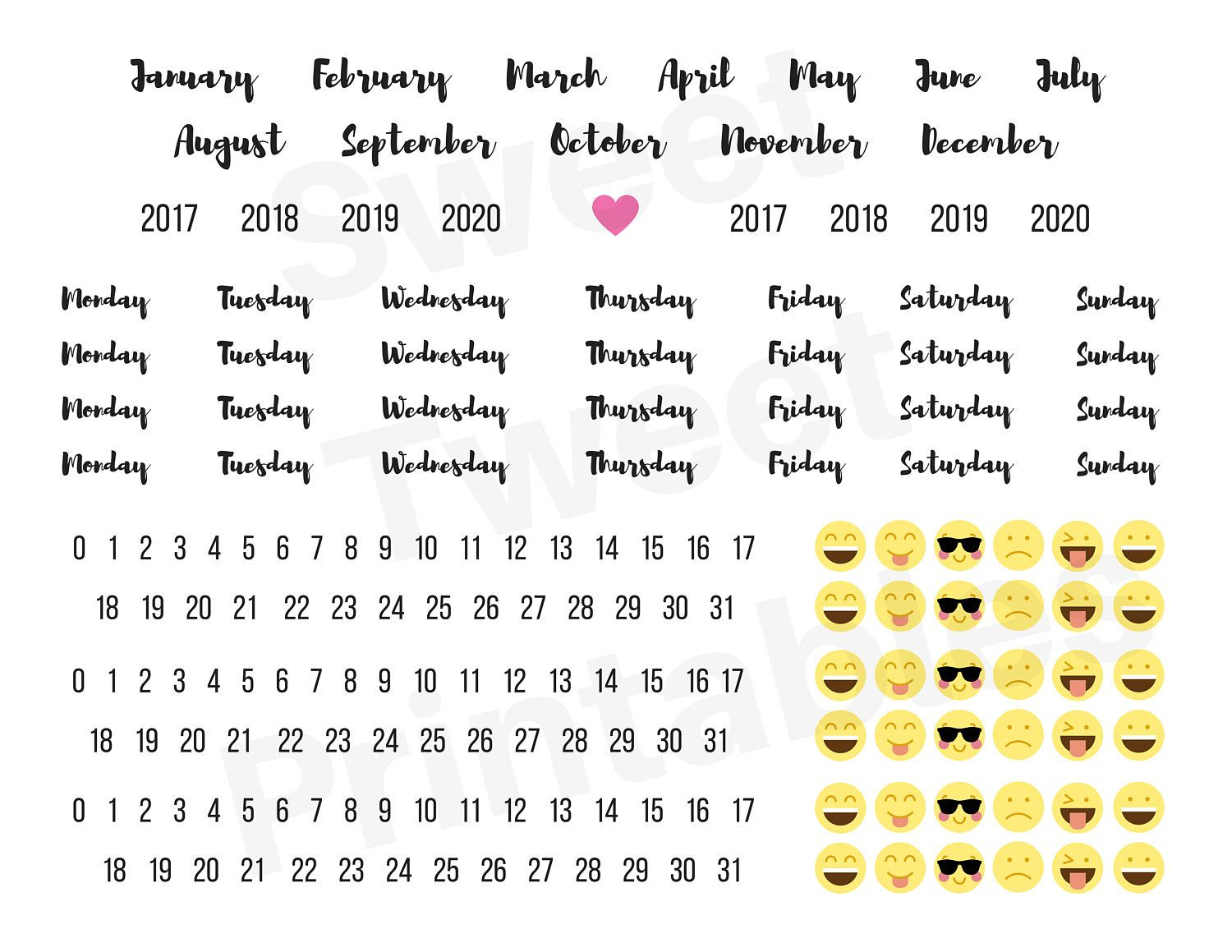 Calendar Stickers Calendar Printable Planner Printable
