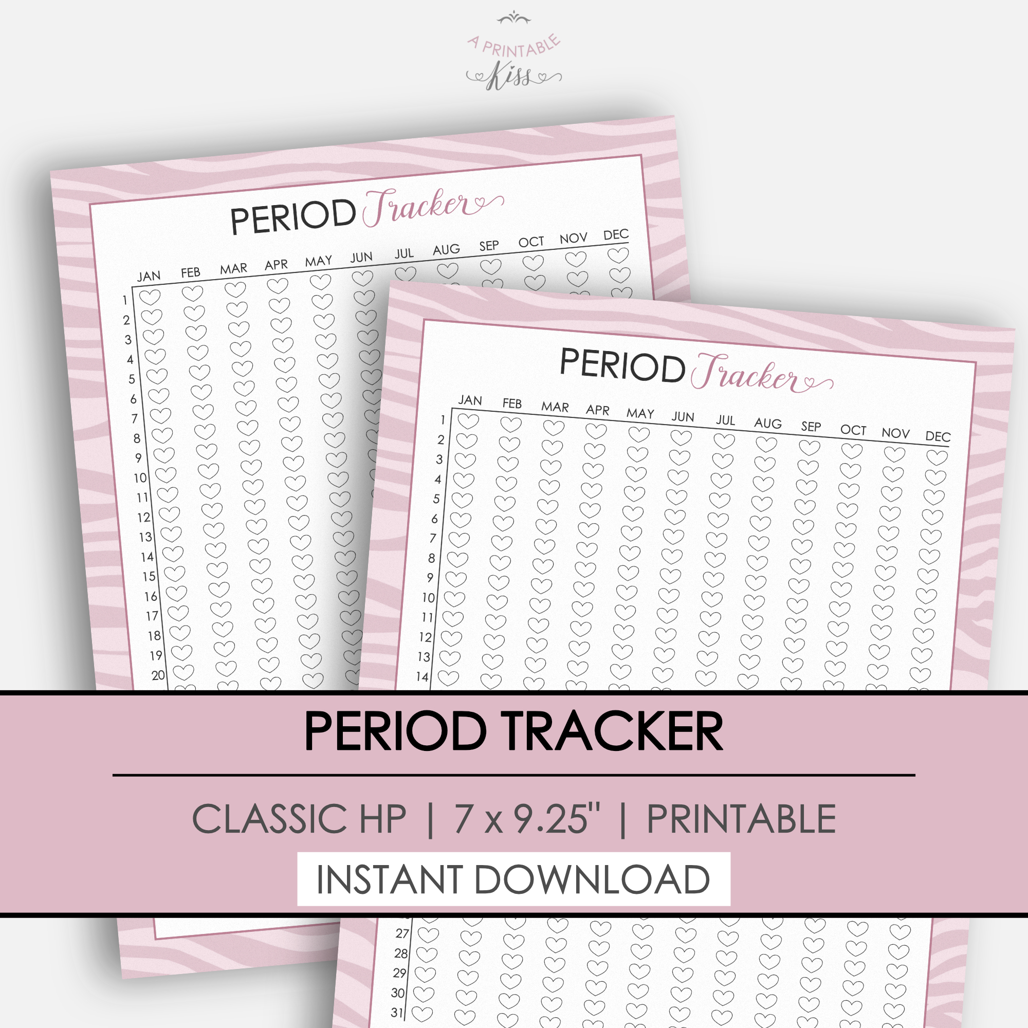 Classic Hp Printable Period Tracker Menstrual Cycle