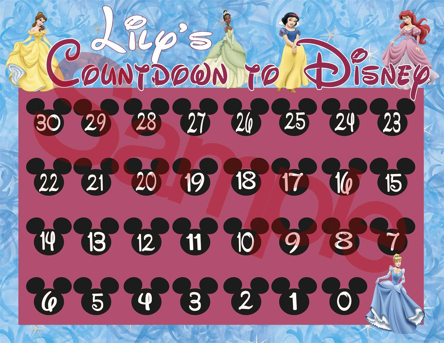 Countdown To Disney Calendar Disney Countdown Disney