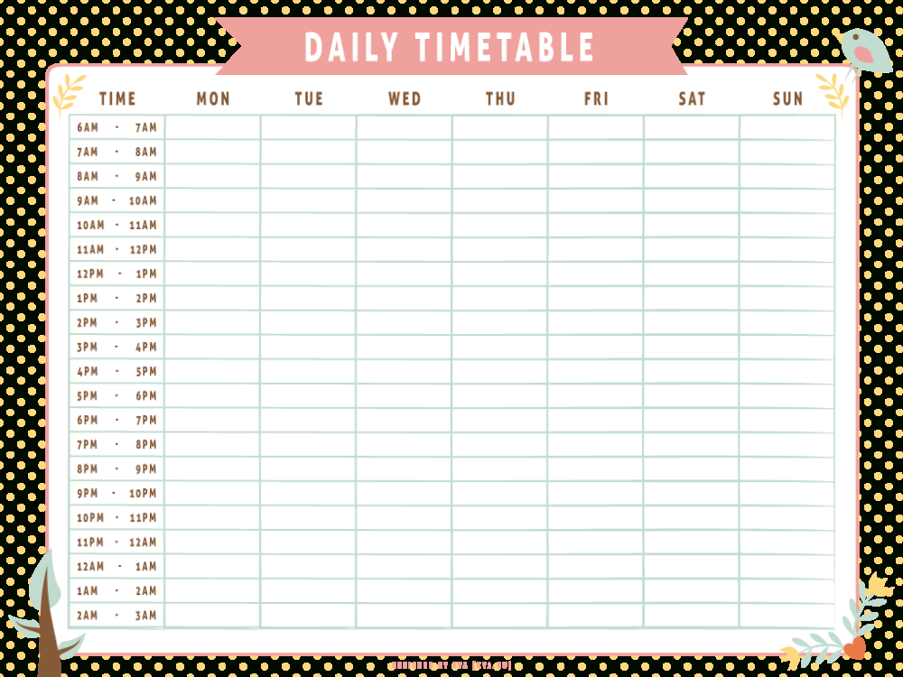 Daily Timetable Whimsicalapparate On Deviantart