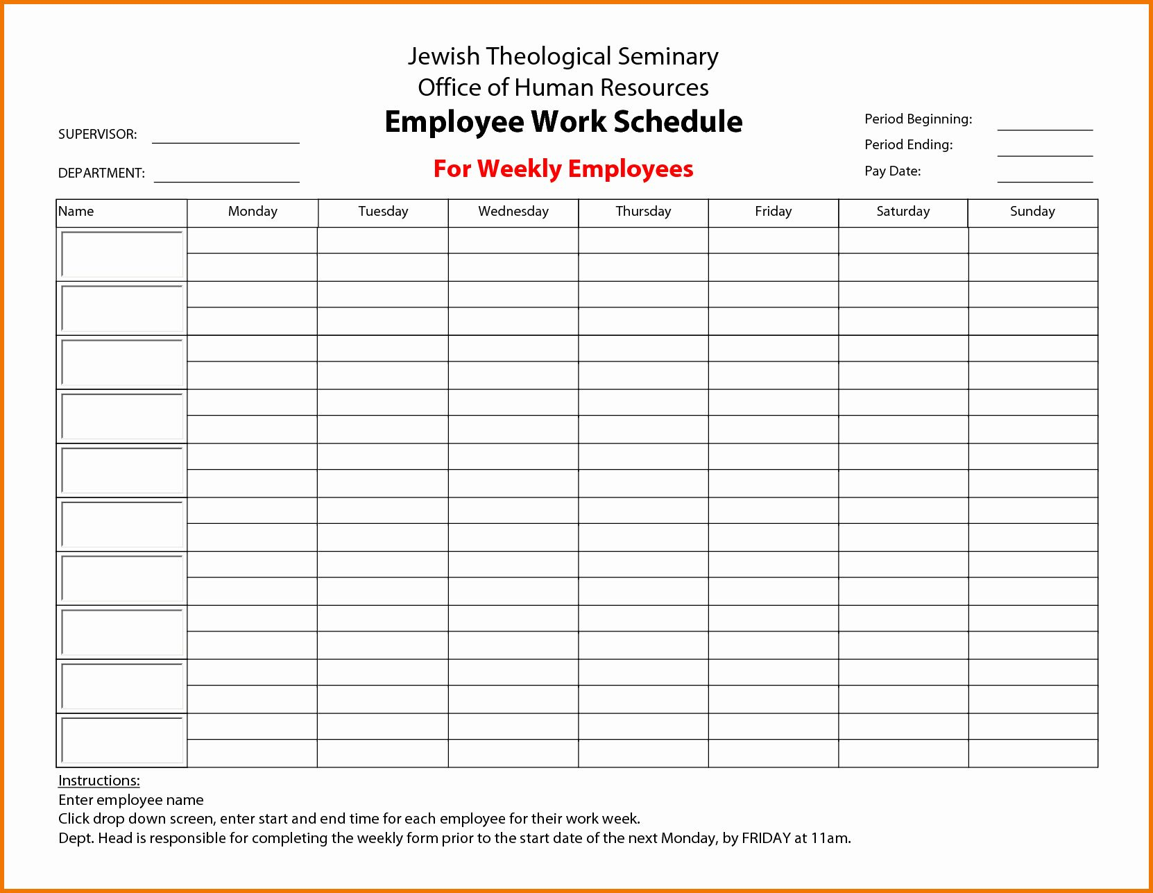 Employee Schedule Template Word Luxury Search Results For 1