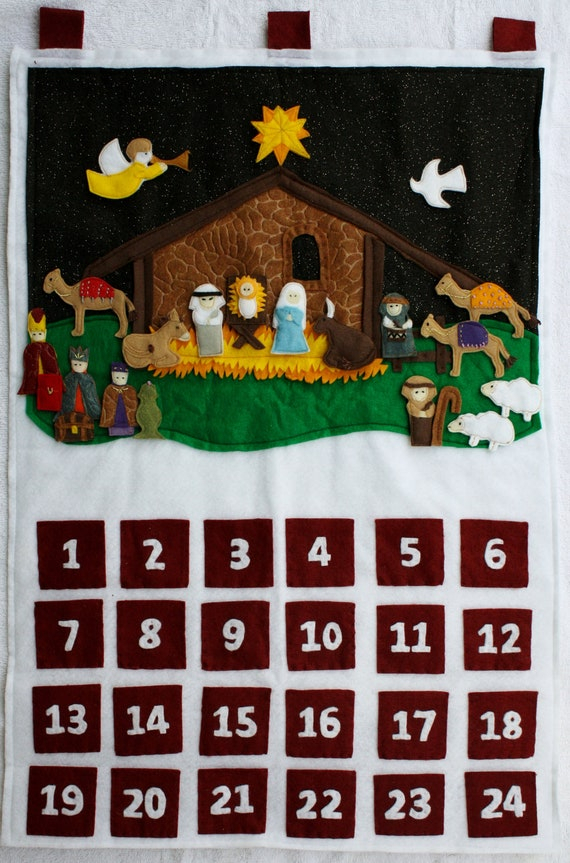 Felt Religious Advent Calendar Nativity Scene