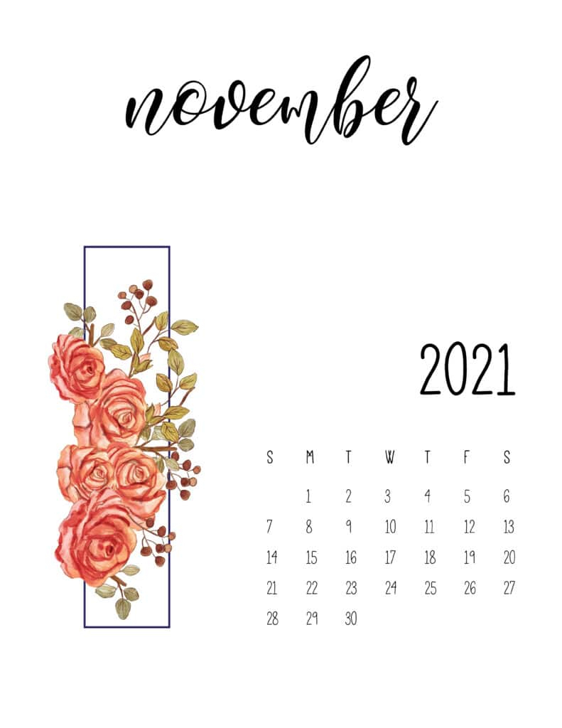 floral 2021 calendar printable world of printables