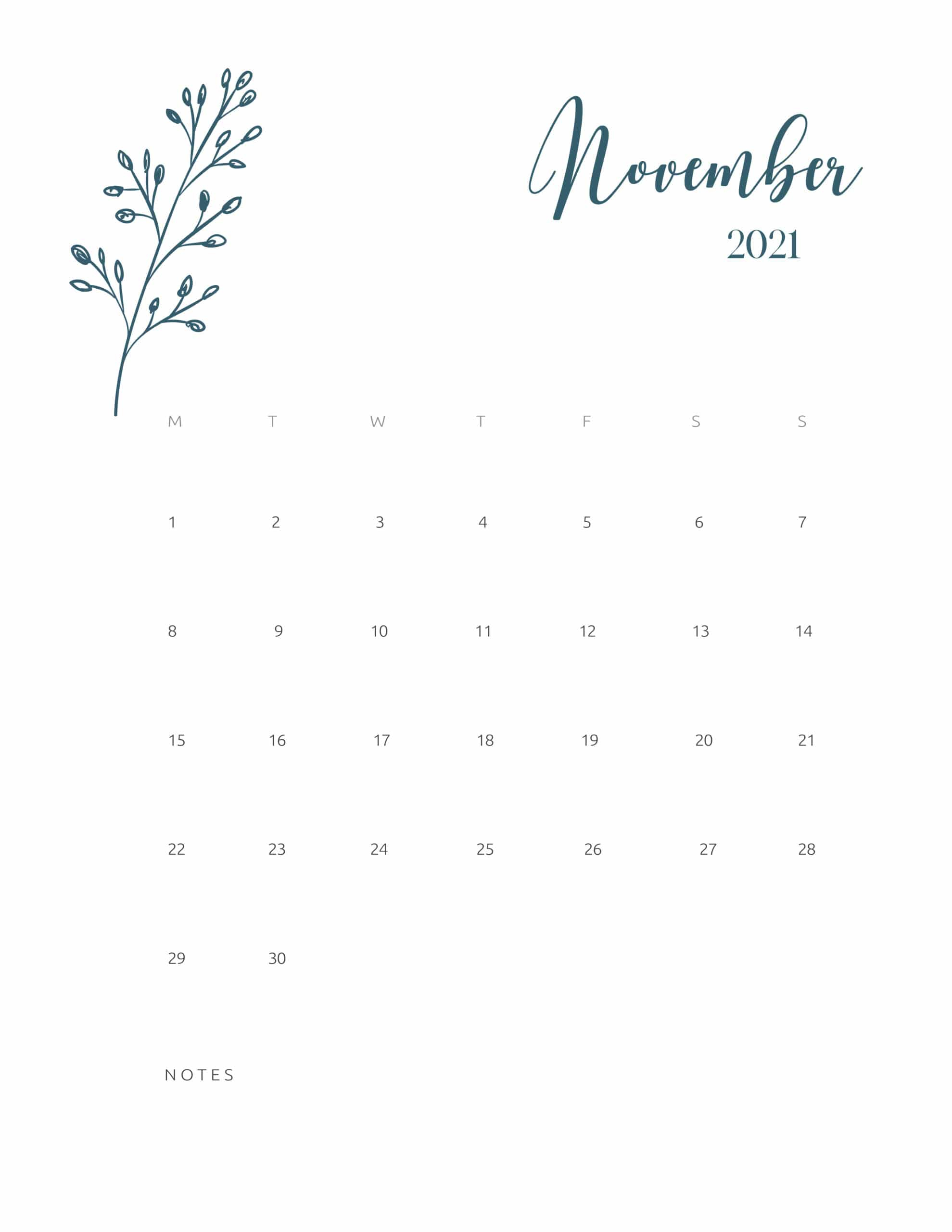 Floral Calendar 2021 Free Printable From World Of Printables