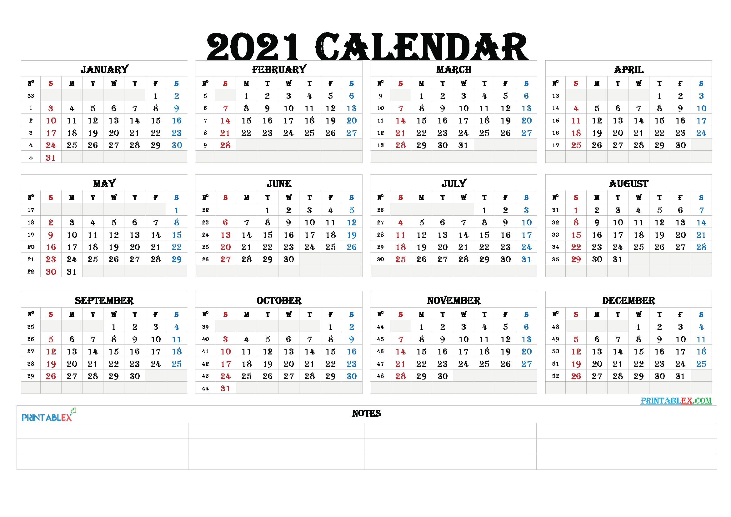 Free Editable Weekly 2021 Calendar 2021 Editable