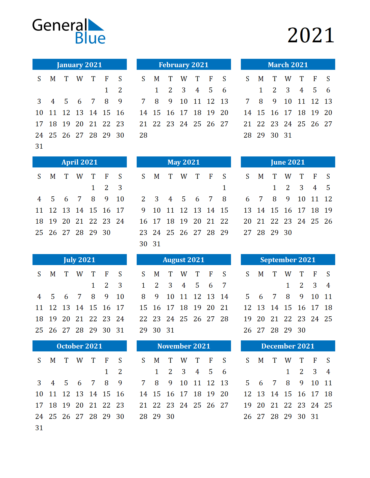 Free Printable 12 Month 2021 Calendar With Lines 1