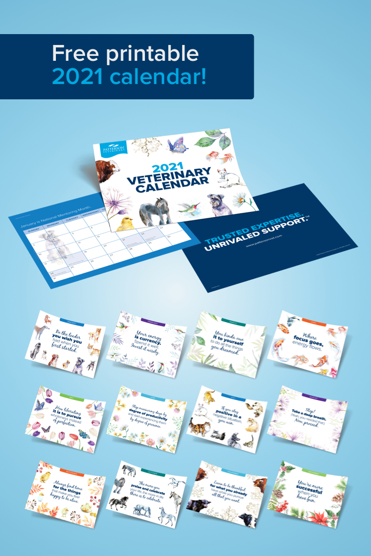 Free Printable 2021 Veterinary Calendar Patterson Veterinary