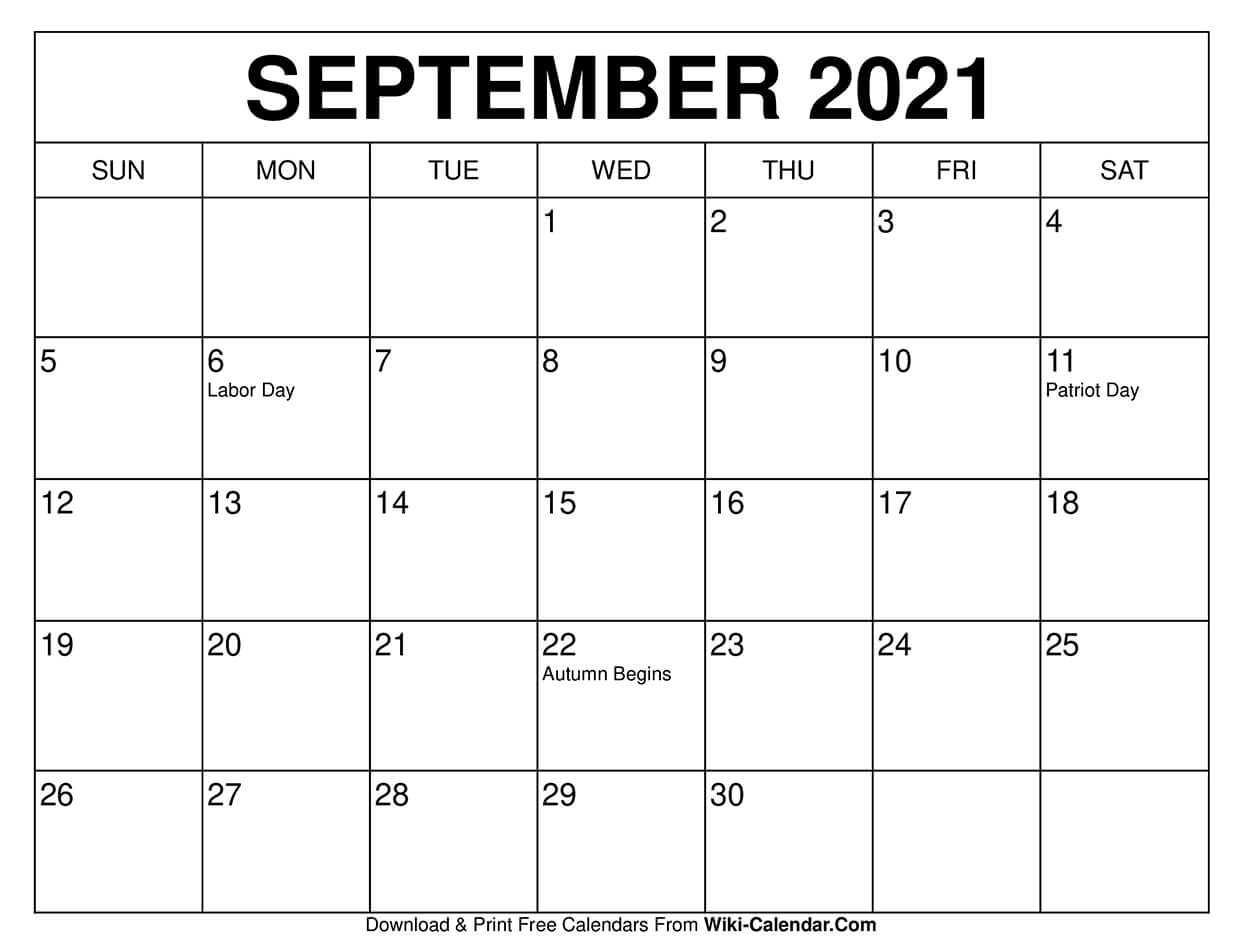 free printable september 2021 calendars