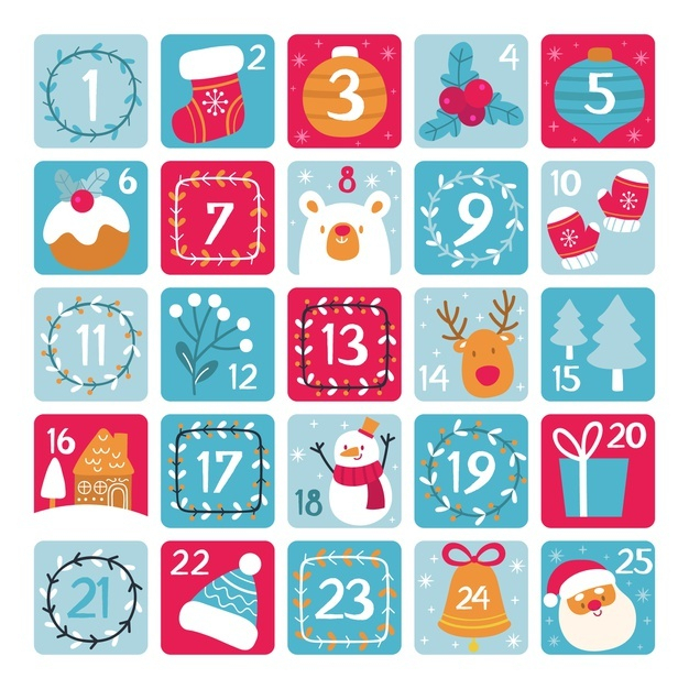 Hand Drawn Template Advent Calendar Vector Free Download