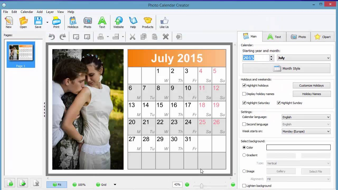 How To Make Your Own Photo Calendar For 2015 Youtube