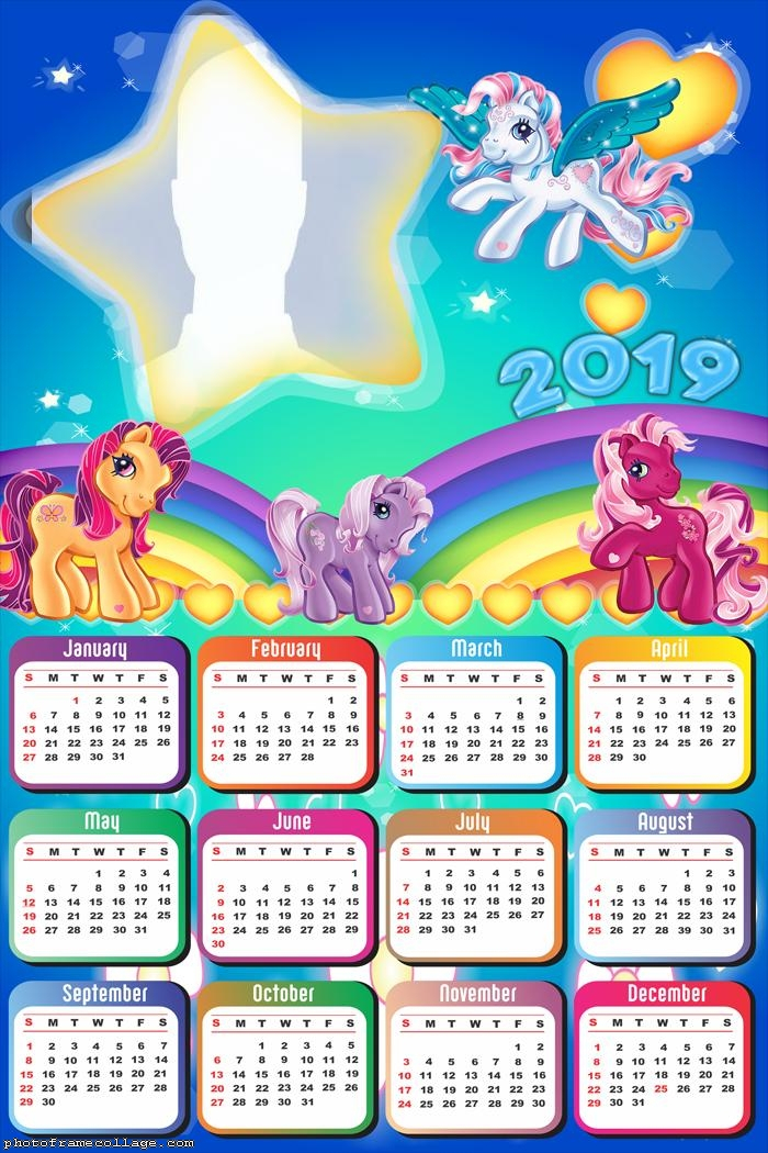 little pony star calendar 2019 photo frame collage