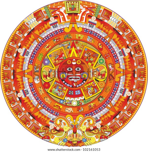 Mayan Calendar Stock Vector Royalty Free 102161053
