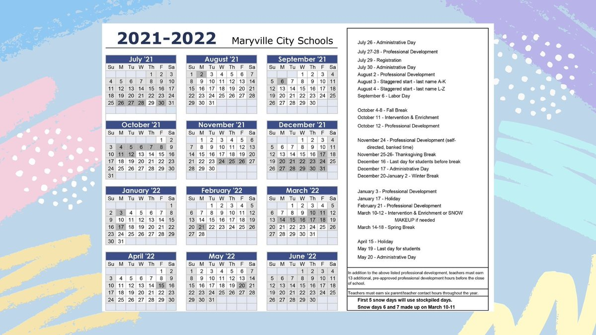 Mcsd Calendar 2021 22 Calendar 2021 With Regard To 2022