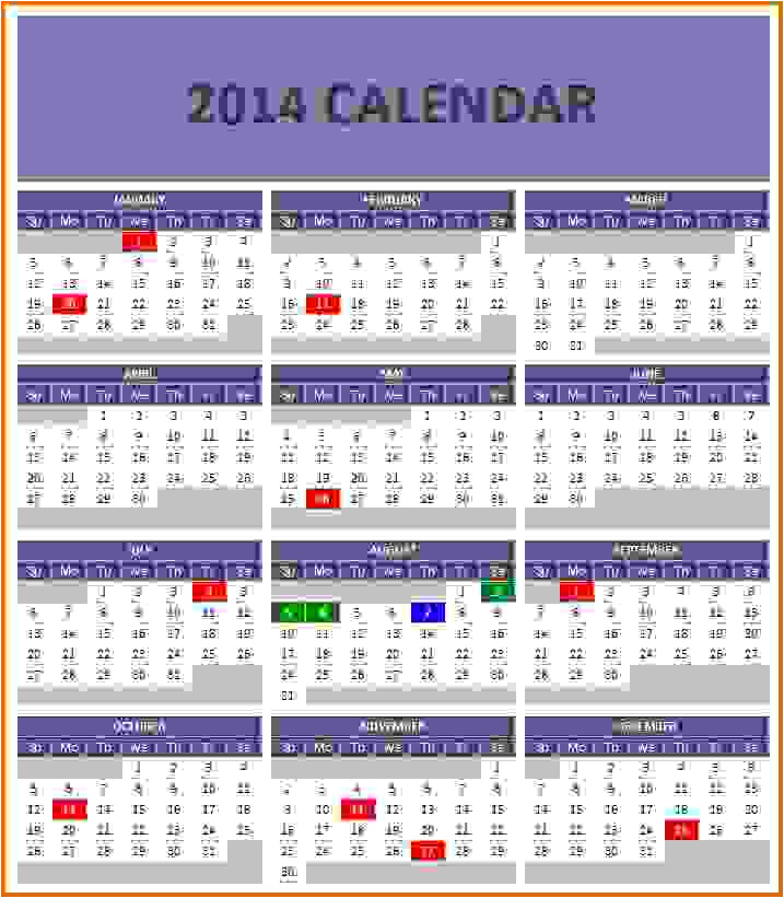 Microsoft Office Calendar Templates 2014 Williamson Ga