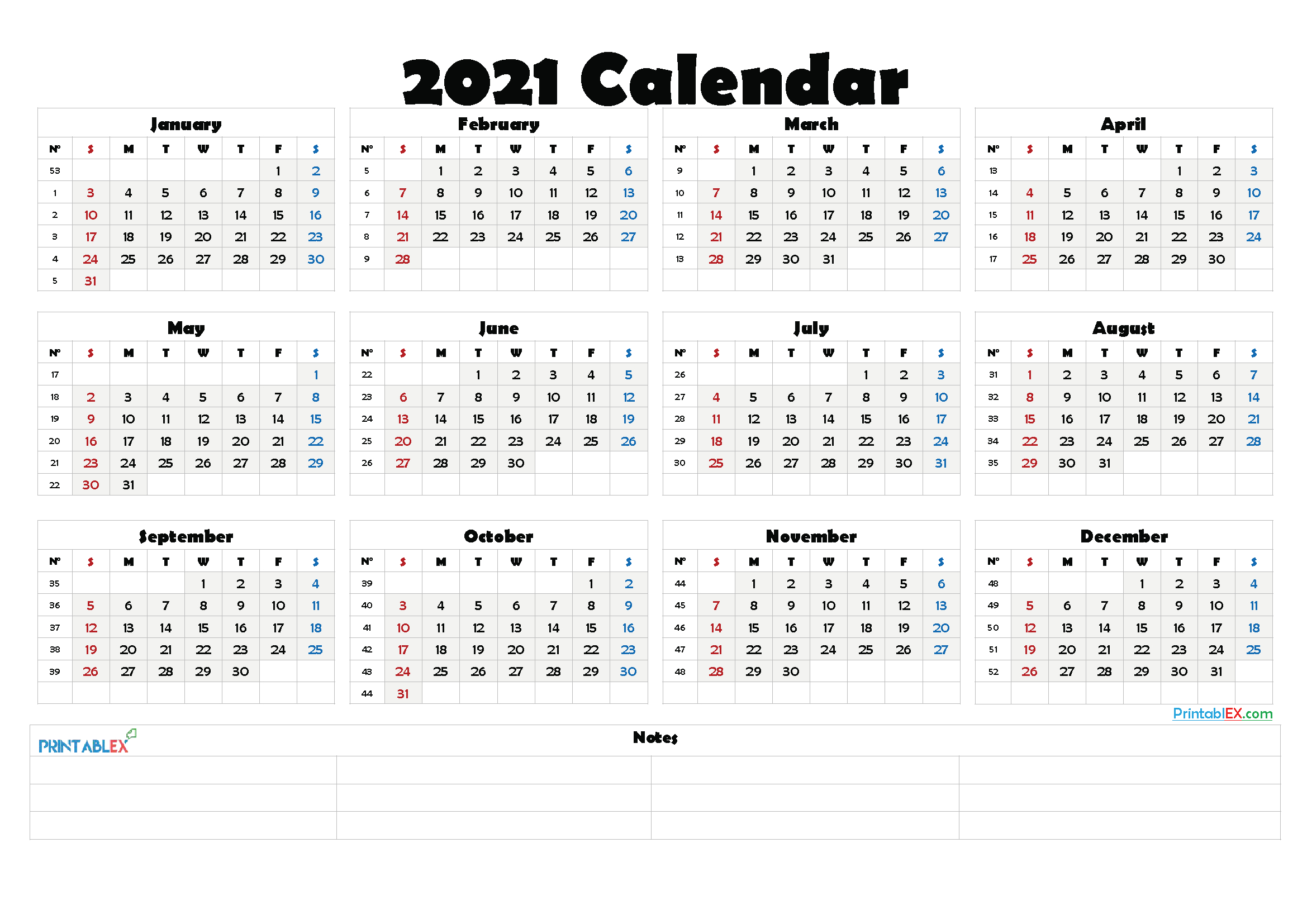 numbered week calendar 2021 calendar 2021