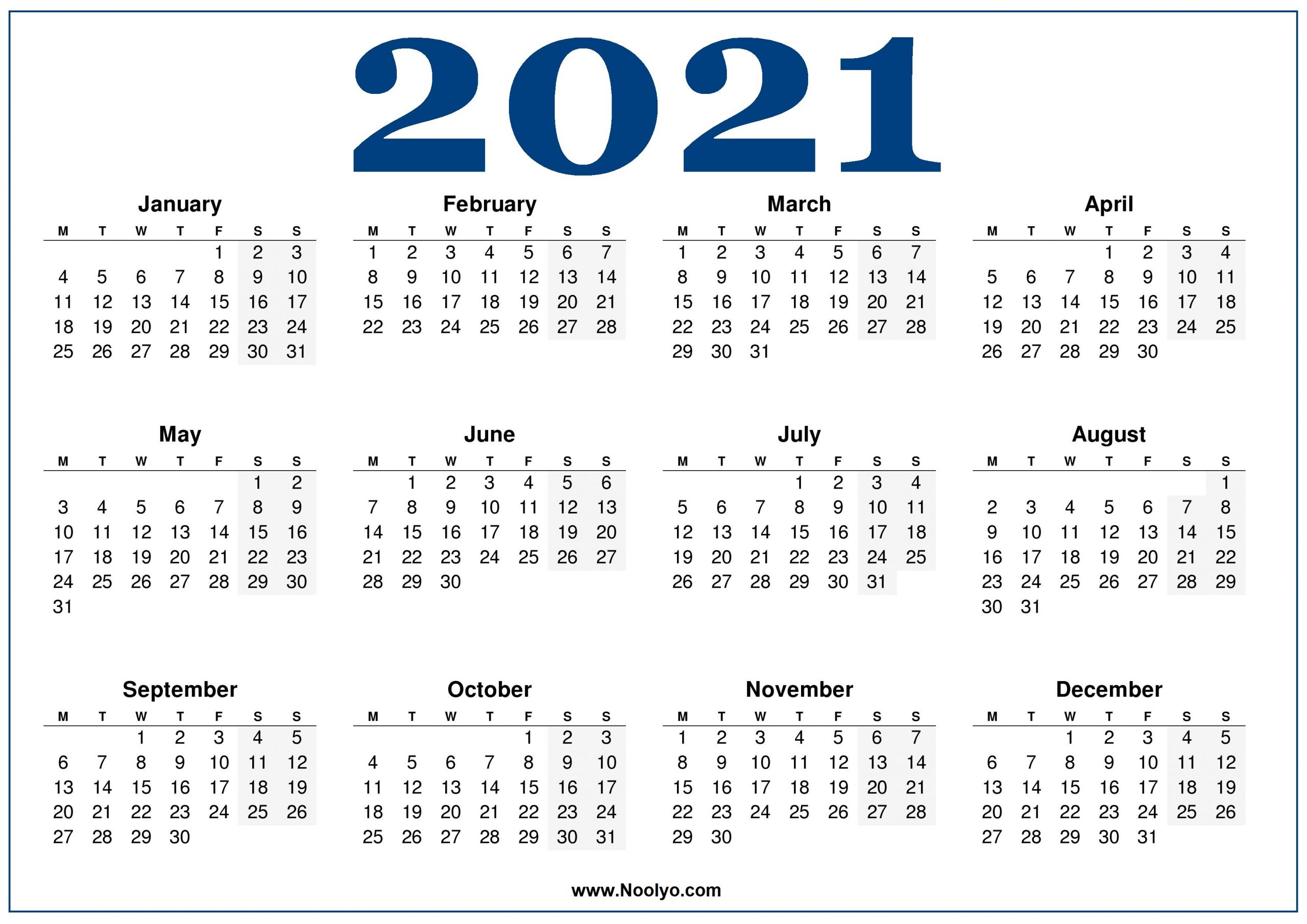 printable 2021 calendar week starts on monday calendar page