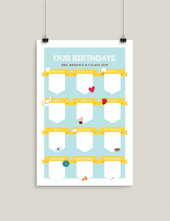 Printable Birthday Calendar 11 X 17 Editable Etsy