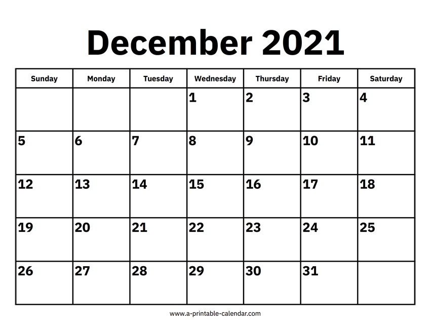 Printable Calendar December 2021 November December 2021