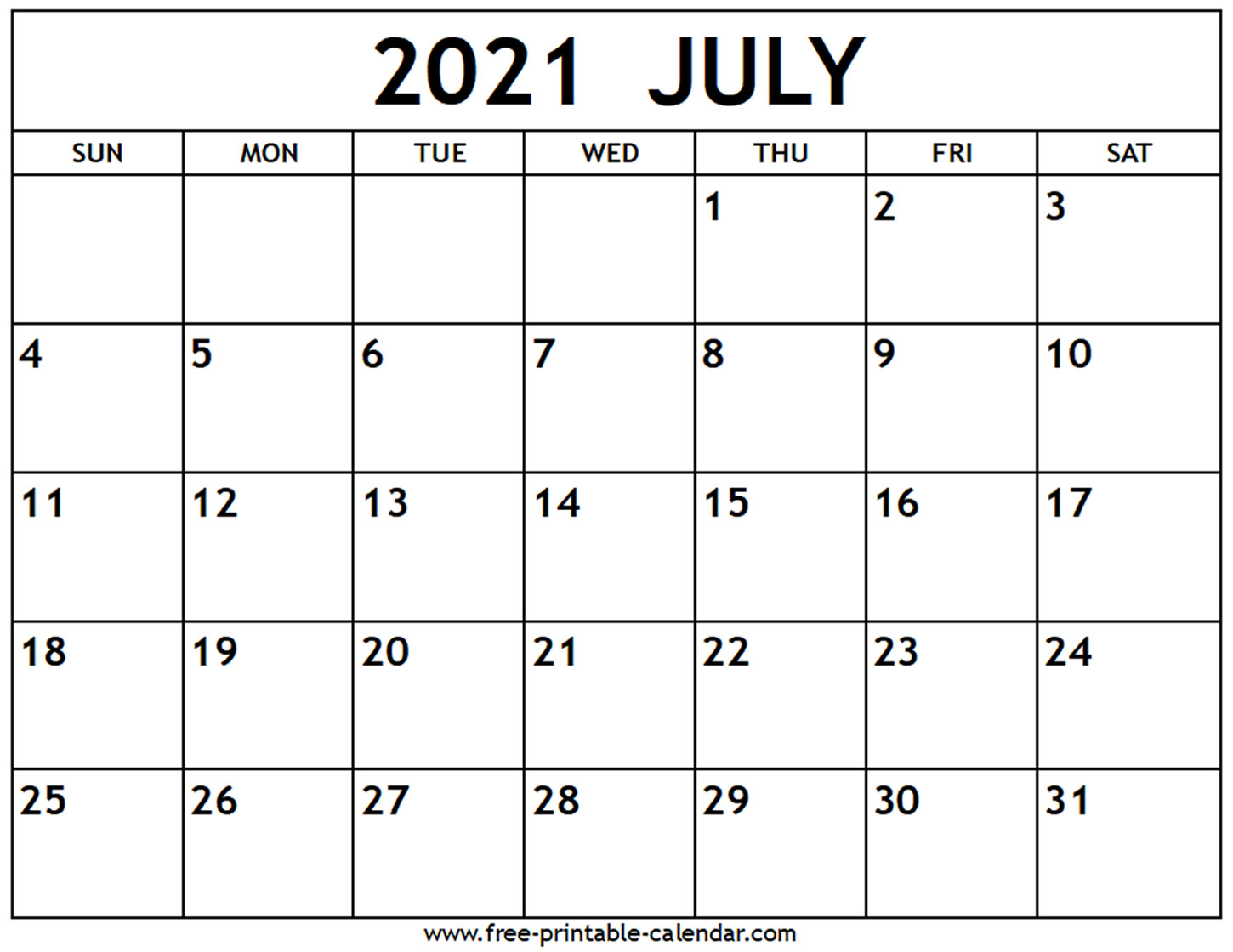 Printable Calendar July 2021 To June 2021 2021 Printable