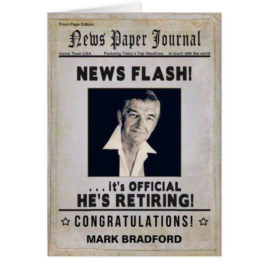 Retirement Male Congratulations News Journal Card