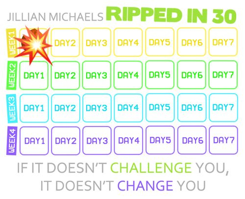 Ripped In 30 With Jillian Michaels Printable Ripped In