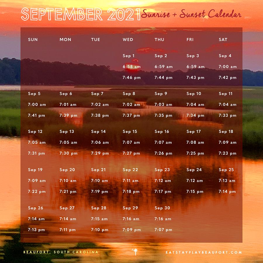 September 2021 Sunrise Sunset Calendar Beaufort South