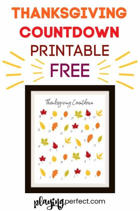 Thanksgiving Countdown Printable To Count Down The Days To