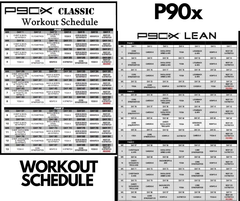 The P90x Workout Schedule Classic Lean Doubles