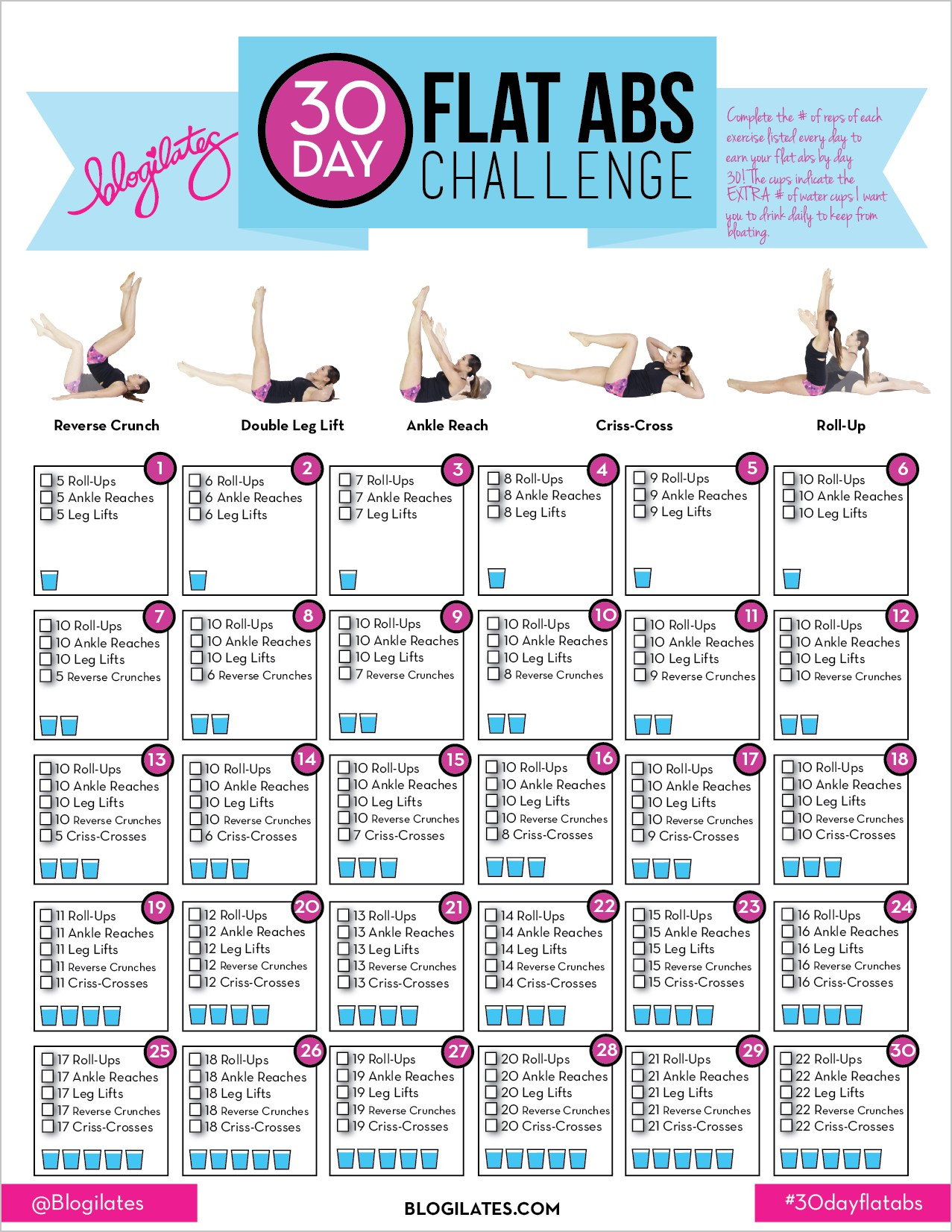Unique 30 Day Plank Challenge Printable Calendar