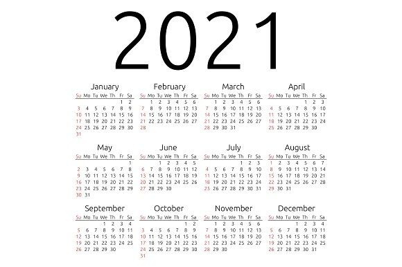 vector calendar 2021 sunday fevereiro janeiro marco