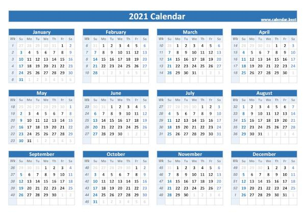 Week Numbers For 2021 List And Calendar Calendar Best