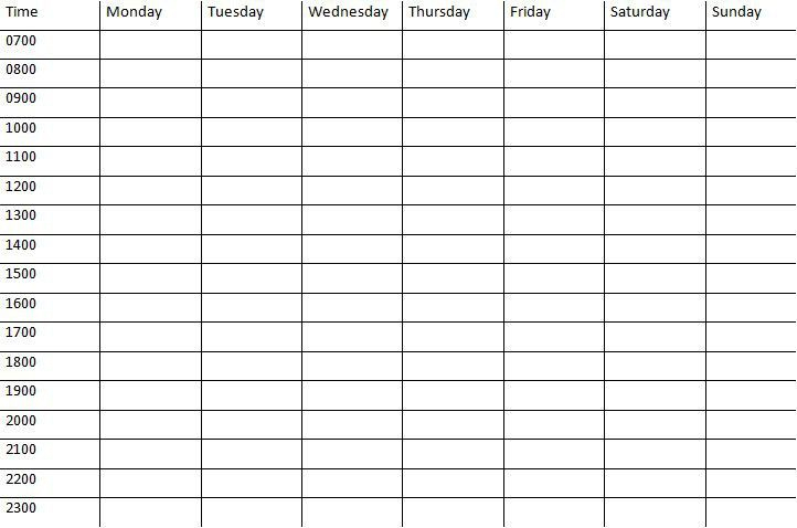 Weekly Calendar With Time Slots Template Weekly Calendar