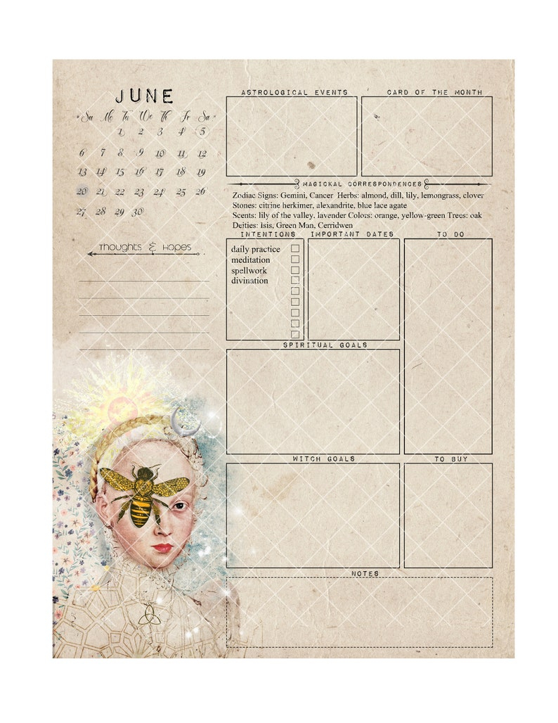 Witch Planner I 2021 Printable Witch Calendar Pagan Etsy 2