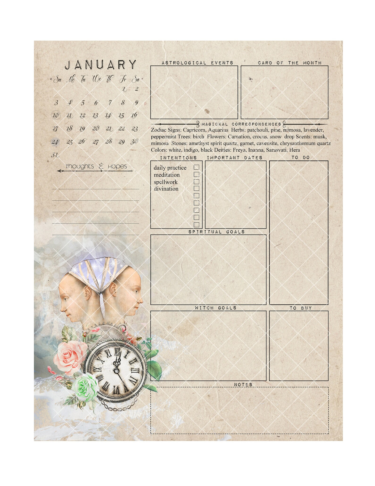 Witch Planner I 2021 Printable Witch Calendar Pagan Etsy